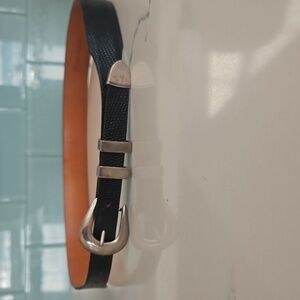 Vintage James Reid Ltd Sterling Silver Buckle Lizard Belt Sz 32